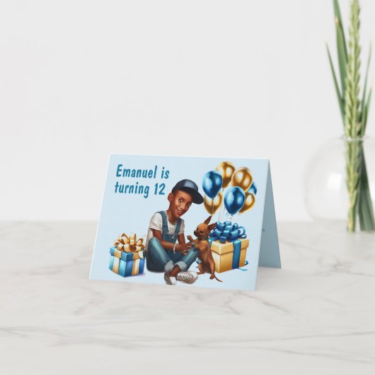 ラティーノボーイドッグ誕生日招待状 招待状 (正面)