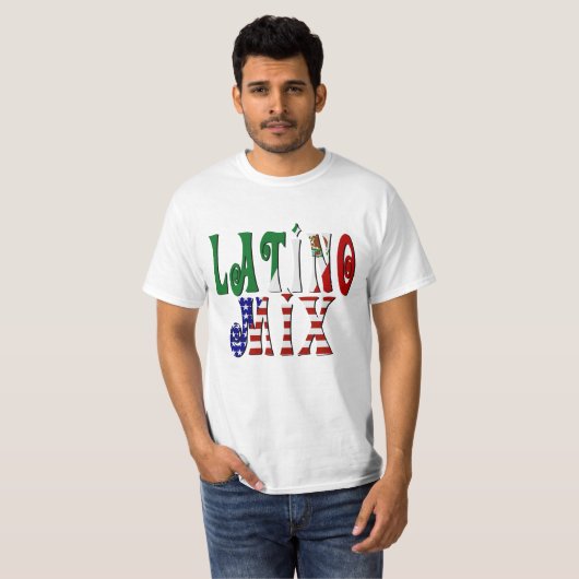 ラティーノミックス – メキシコ系アメリカ人 Tシャツ (正面フル)