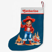 ラティーノ女性のカーボーイバケラクリスマス スモールクリスマスストッキング (裏面)