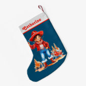 ラティーノ女性のカーボーイバケラクリスマス スモールクリスマスストッキング (裏面 (吊り時))