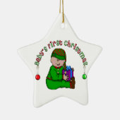 ラティーノ小妖精や小人ベビー1stクリスマスオーナメント セラミックオーナメント (右)