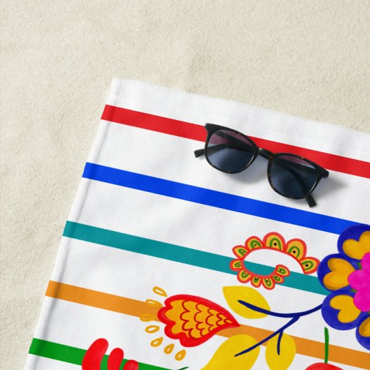 ラティ誇りを持ったノの赤ちゃんシャワー | フローラとストライプ ビーチタオル (インサイチュ)