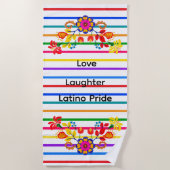 ラティ誇りを持ったノの赤ちゃんシャワー | フローラとストライプ ビーチタオル (正面)