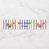 ラティ誇りを持ったノの赤ちゃんシャワー | フローラとストライプ ペットボトルラベル (シングルラベル)