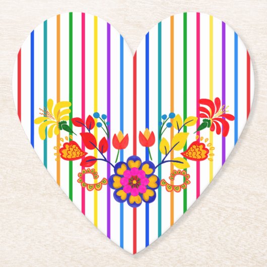 ラティ誇りを持ったノの赤ちゃんシャワー | フローラとストライプ ペーパーコースター (正面)