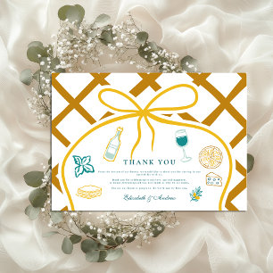 ラテイタリアンィス結婚フードスケッチ サンキューカード