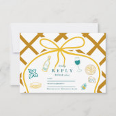 ラテイタリアンィス結婚フードスケッチ 出欠カード (正面)