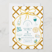 ラテイタリアンィス結婚フードスケッチ 招待状 (正面)