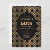 ラテエレガントス50番目の誕生日招待状 招待状 (正面)