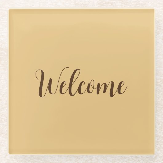 ラテカラーようこそプロフェッショナル名テンプレート ガラスコースター (正面)