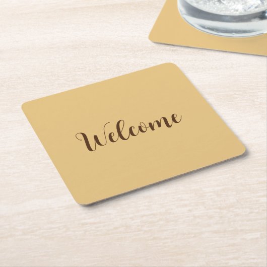 ラテカラー ウェルカム プロフェッショナル ネーム テンプレート スクエアペーパーコースター (アングル)