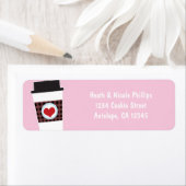 ラテコーヒーカップバレンタインパーティー住所 シール (インサイチュ)