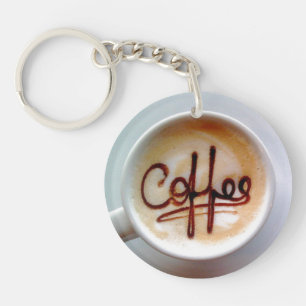 ラテコーヒーカップ及びソーサコーヒーキーチェーン キーホルダー