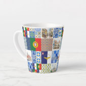ラテコーヒーカップ12ポルトガル国旗とアゾレス カフェラテマグ (左アングル)