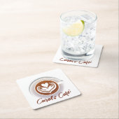 ラテコーヒーカップ スクエアペーパーコースター (インサイチュ)