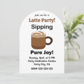 ラテコーヒードリンクを楽しむ純粋な喜び ラテパーティー 招待状 (スタンド正面)