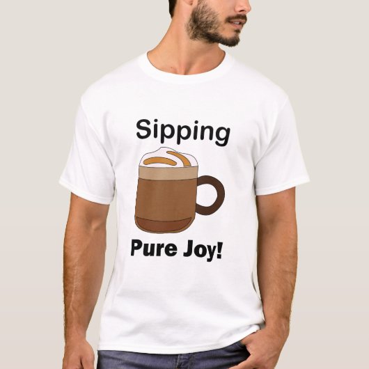 ラテコーヒードリンクを飲む純粋な喜び Tシャツ (正面)