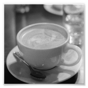 ラテコーヒーブラックとホワイト フォトプリント           
