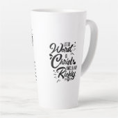 ラテコーヒーマグ – 救い祈りの言葉 – 信仰 カフェラテマグ (右アングル)