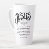 ラテコーヒーマグ – 救い祈りの言葉 – 信仰 カフェラテマグ (左アングル)