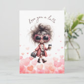 ラテコーヒー好きな人へのバレンタインデーカード シーズンカード (スタンド正面)