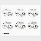 ラテスタイリッシュクリーム及びブラック包装シール ラウンドシール (シート)