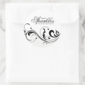 ラテスタイリッシュクリーム及びブラック包装シール ラウンドシール (バッグ)