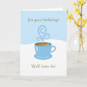 ラテダ誕生日、コーヒーカップグリーティングカード カード (黄色い花)