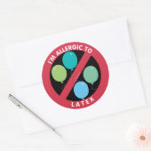 ラテックスアレルギーのシンボルキッズにアレルギーがある ラウンドシール (封筒)