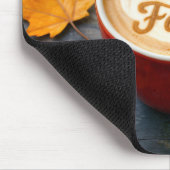 ラテハッピー秋インレッドマグカップ マウスパッド (コーナー)