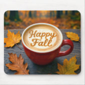 ラテハッピー秋インレッドマグカップ マウスパッド (正面)