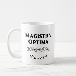 ラテパーソナライズされたン先生名Migata Optima コーヒーマグカップ