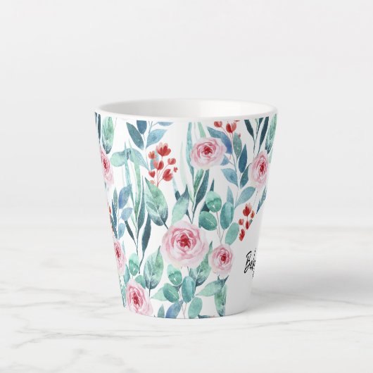 ラテマグかわいいデザインと赤ちゃんシャワー。 カフェラテマグ (正面)