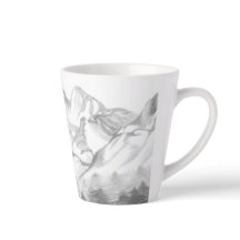 ラテマグに描かれた鉛筆画の山々