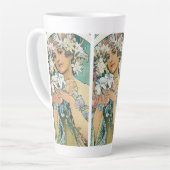 ラテマグカップ付ミュシャプリント カフェラテマグ (左アングル)