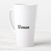 ラテマグカップ女性ブラックカラー文字マグカップ カフェラテマグ (左アングル)