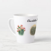 ラテマグカップ水彩サボテン カフェラテマグ (左アングル)