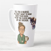 ラテマグカップ焼けナース。 カフェラテマグ (左アングル)