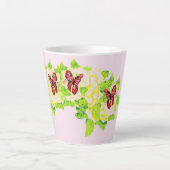 ラテマグカップ：アジアの花 カフェラテマグ (正面)