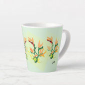 ラテマグカップ：アジアの花 カフェラテマグ (右アングル)