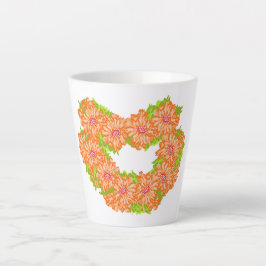 ラテマグカップ：ハートのデイジー カフェラテマグ