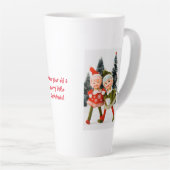 ラテマグカップ、メリークリスマス小妖精や小人 カフェラテマグ (右アングル)