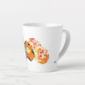 ラテマグカップ：花の花束と果物 カフェラテマグ (右アングル)