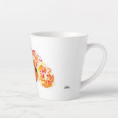 ラテマグカップ：花の花束と果物 カフェラテマグ (右)