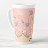 ラテマグカップ – PEGテーマとポピー,カスタム文字 カフェラテマグ (左アングル)