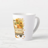 ラテマグ与え感謝してい秋トラックのマグ カフェラテマグ (右アングル)