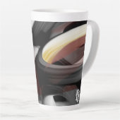 ラテマグ抽象芸術トレンドインテリアデコーブラック カフェラテマグ (右アングル)