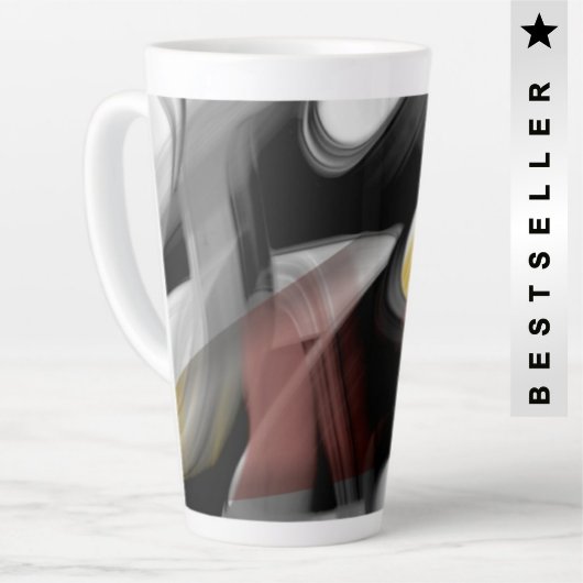 ラテマグ抽象芸術トレンドインテリアデコーブラック カフェラテマグ