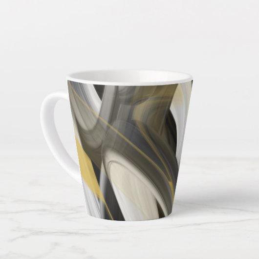 ラテマグ抽象芸術トレンドインテリアデコーブラック カフェラテマグ (左アングル)