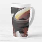 ラテマグ抽象芸術トレンドインテリアデコーブラック カフェラテマグ (右アングル)